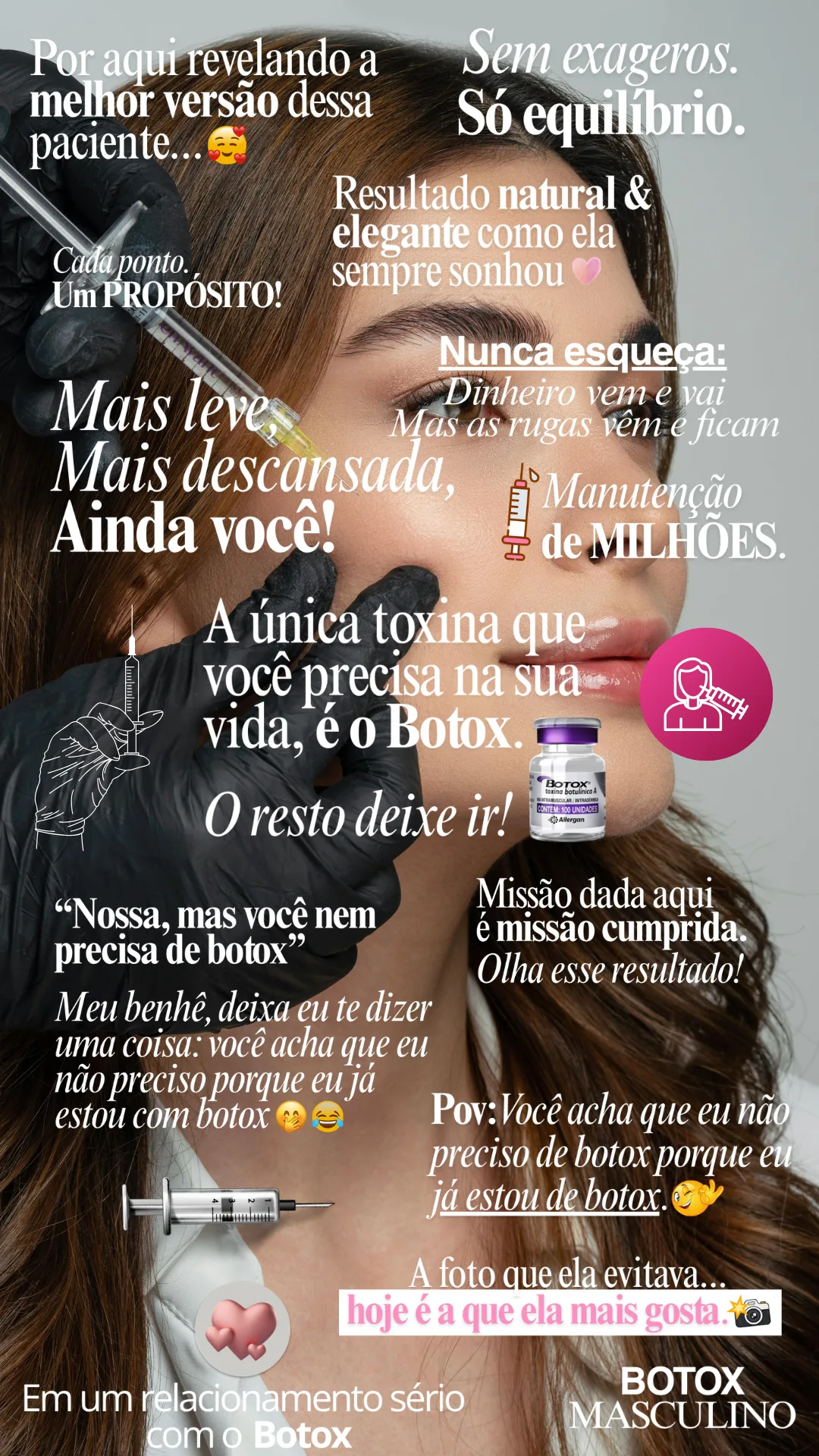 Exemplos de figurinhas StoryHOF para Botox