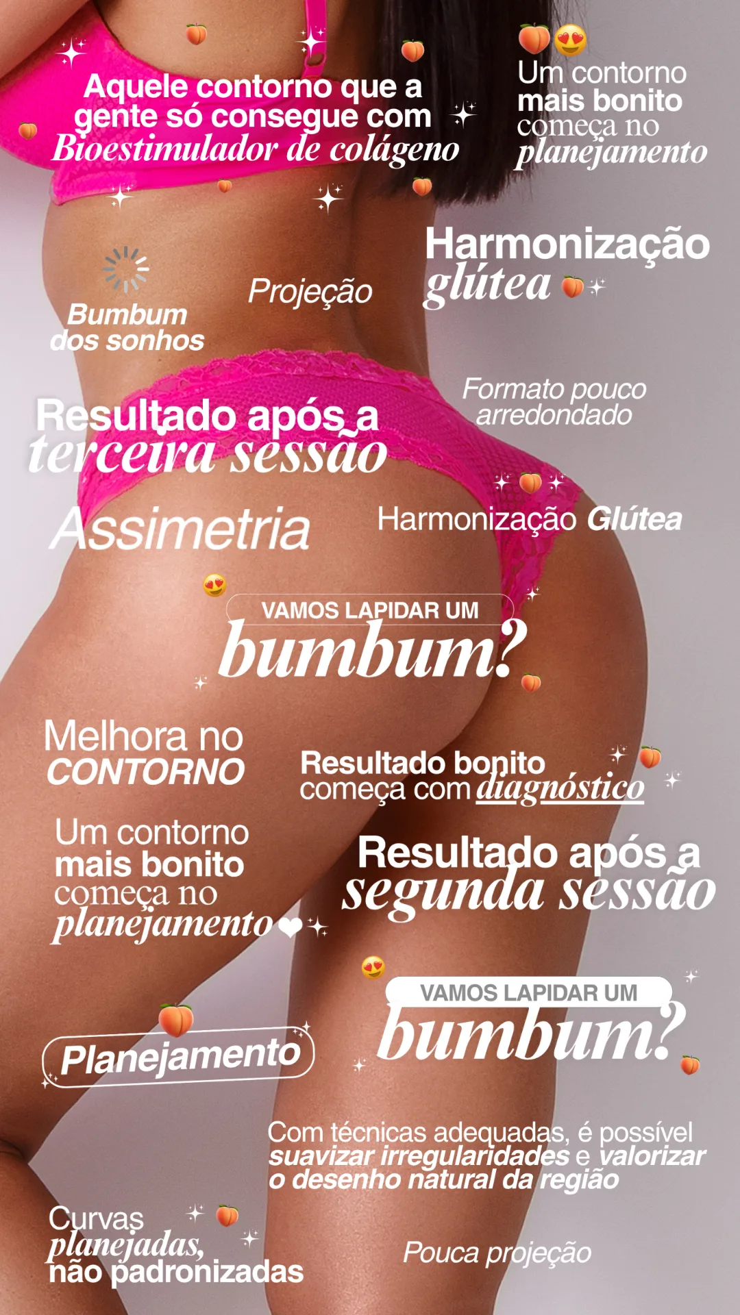 Exemplos de figurinhas StoryHOF para Glúteo